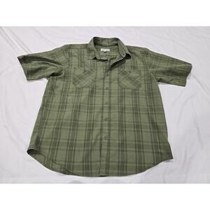 Orvis Shirt Men XL Short Sleeve Green Plaid Button Up Outdoor Fishing Hiking (5a